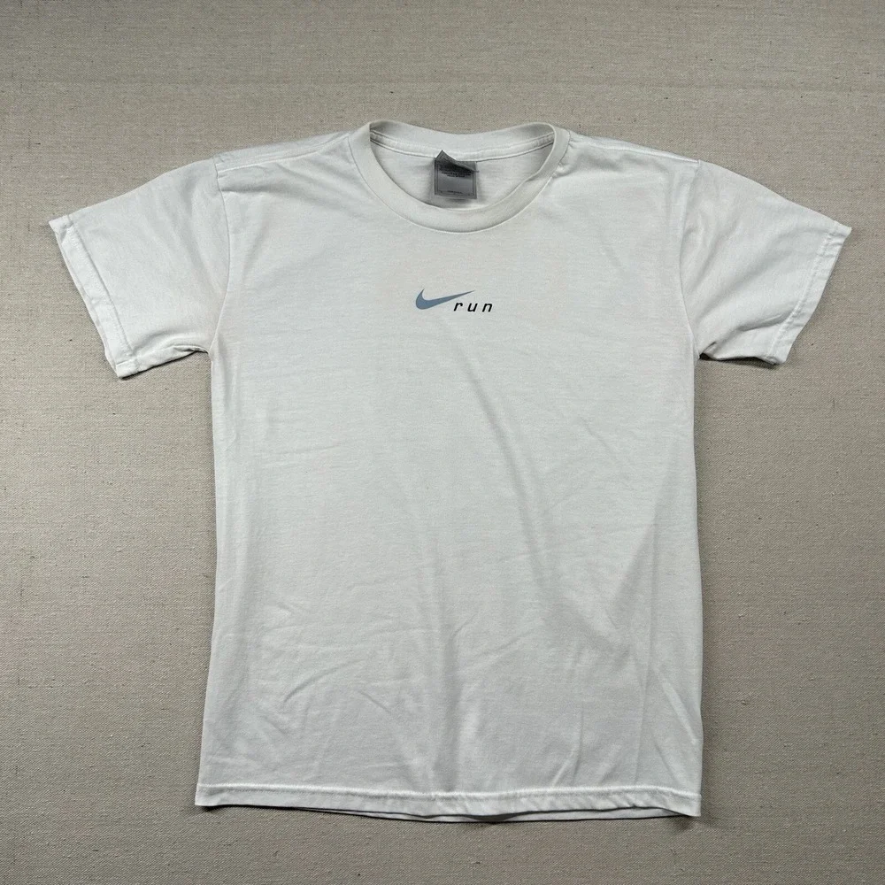 Vintage Nike Shirt Womens Medium Run Center Check Swoosh Basic USA 90s